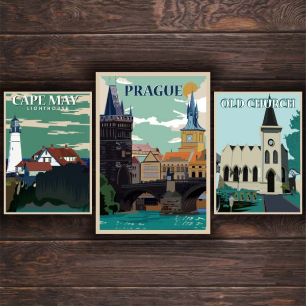 Vintage or retro travel poster